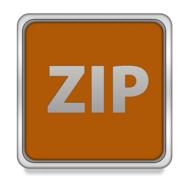 Icône carrée zip sur fond blanc — Photo