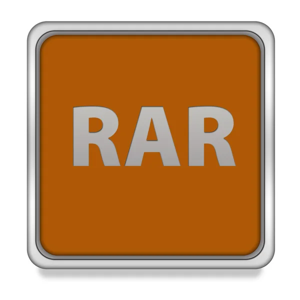 Rar quadratisches Symbol auf weißem Hintergrund — Stockfoto