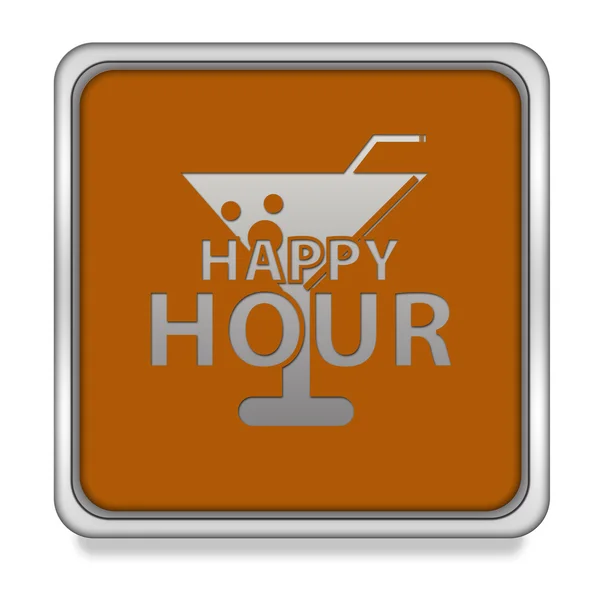 Happy hour square icon on white background — Stock Photo, Image