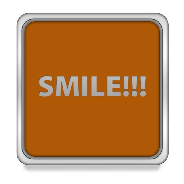 Icône carré sourire sur fond blanc — Photo