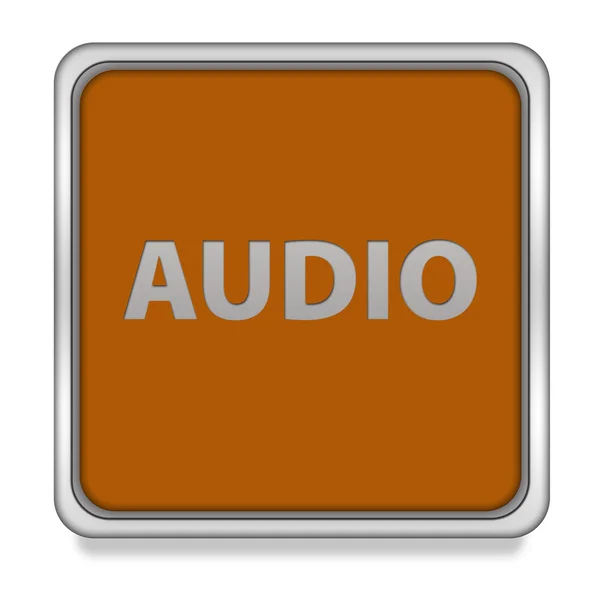 Audio-Quadrat-Symbol auf weißem Hintergrund — Stockfoto