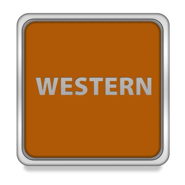 Western square icon on white background — Stock Photo, Image