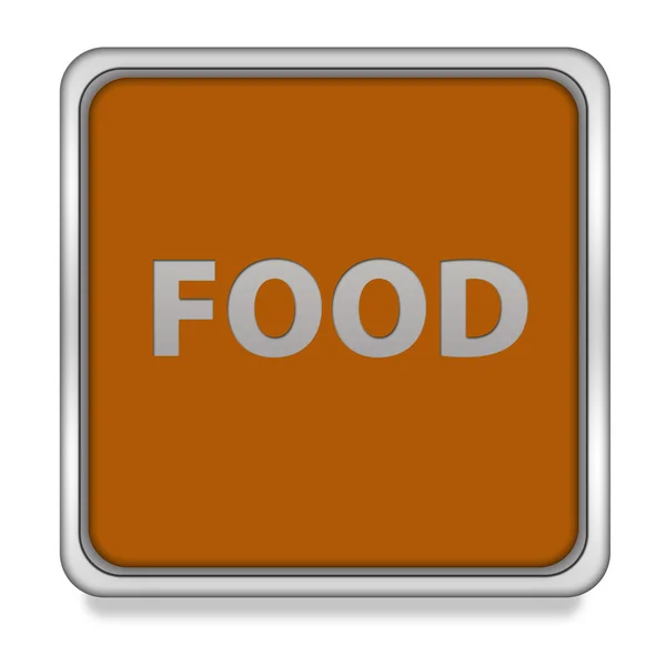Voedsel vierkante pictogram op witte achtergrond — Stockfoto
