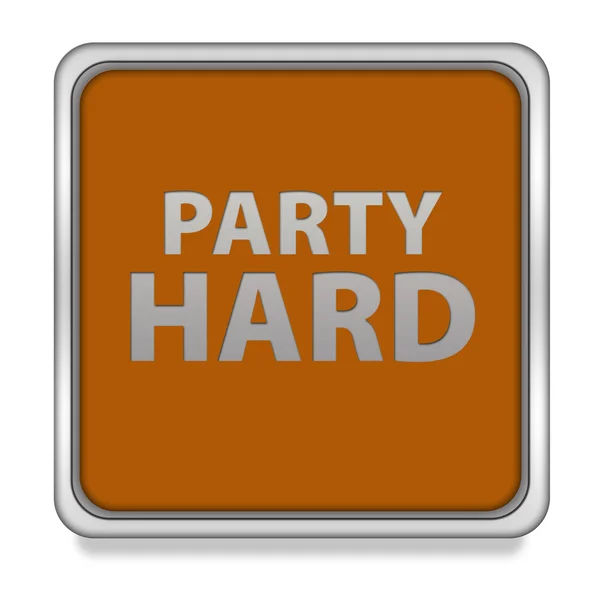 Party hard square icon on white background — Stock Photo, Image