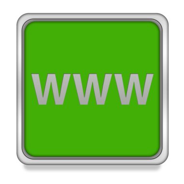 Beyaz arka plan üzerinde www kare simgesi