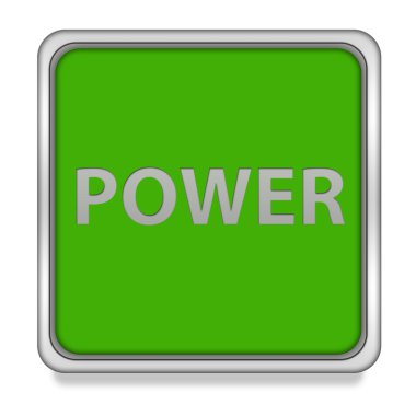 Beyaz arka plan üzerinde güç kare simgesi