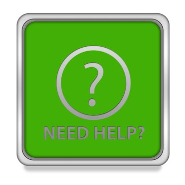 Beyaz arkaplanda kare simgesine yardım et