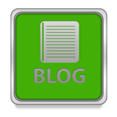 Beyaz arka plan üzerinde blog kare simgesi