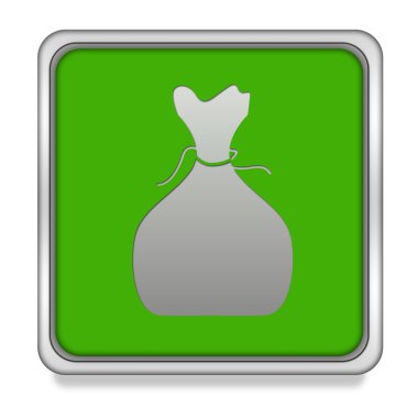 Para çantası kare simgesi beyaz arka plan üzerinde