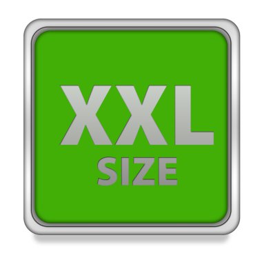 XXL boyutu kare simgesi beyaz arka plan üzerinde