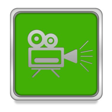 Beyaz arka plan üzerinde kamera kare simgesi