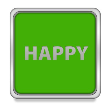 Beyaz arka plan üzerinde mutlu kare simgesi