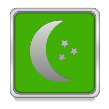 Beyaz arka plan üzerinde ay kare simgesi