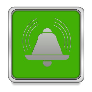 Beyaz arka plan üzerinde alarm kare simgesi