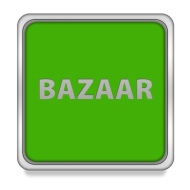 In Bazaarı kare simgesi beyaz arka plan üzerinde