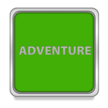 Macera kare simgesi beyaz arka plan üzerinde