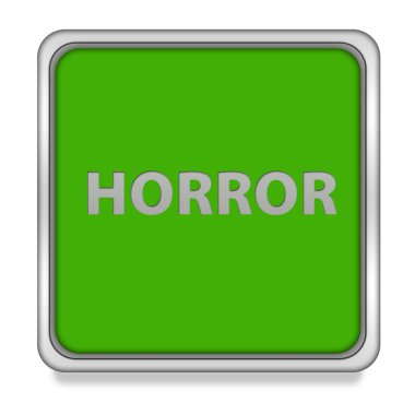 Beyaz arka plan üzerinde korku kare simgesi