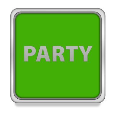 Beyaz arka plan üzerinde parti kare simgesi