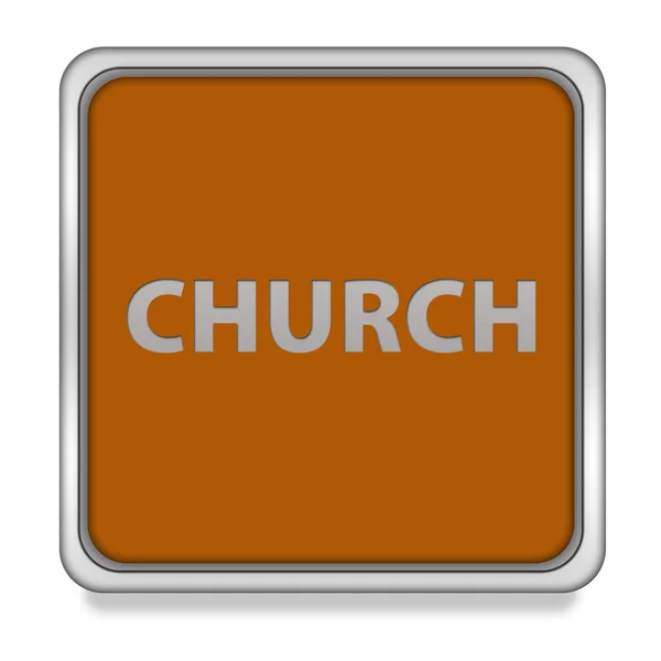 Iglesia icono cuadrado sobre fondo blanco —  Fotos de Stock