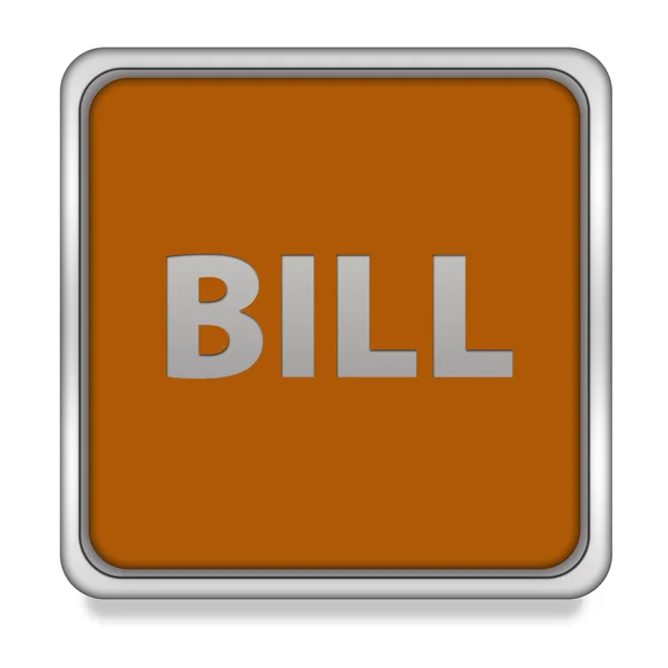 Bill icono cuadrado sobre fondo blanco —  Fotos de Stock