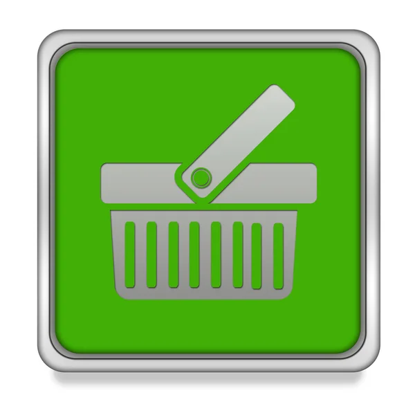 Shopping cart square icon on white background — Stock Photo, Image