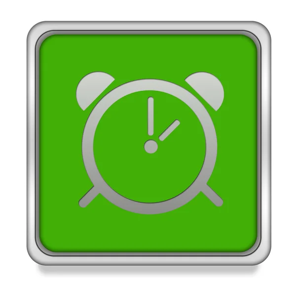 Čtvercová ikona alarmu na bílém pozadí — Stock fotografie