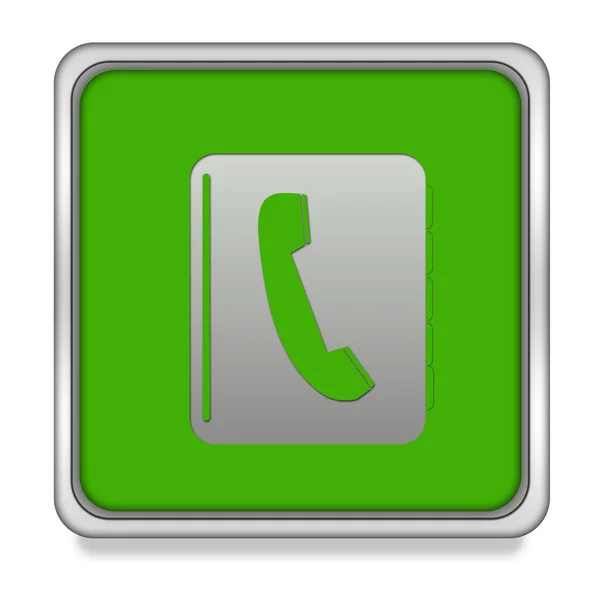 Telefonkönyv négyzet alakú ikon a fehér háttér — Stock Fotó