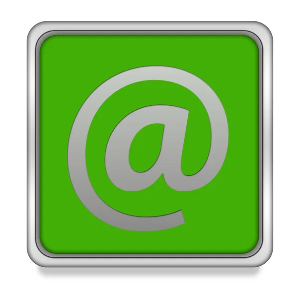Čtvercová ikona e-mailu na bílém pozadí — Stock fotografie