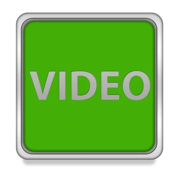 Videóinak négyzet alakú ikon a fehér háttér — Stock Fotó
