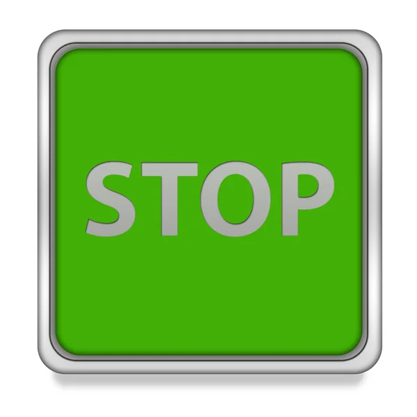 Stop vierkante pictogram op witte achtergrond — Stockfoto