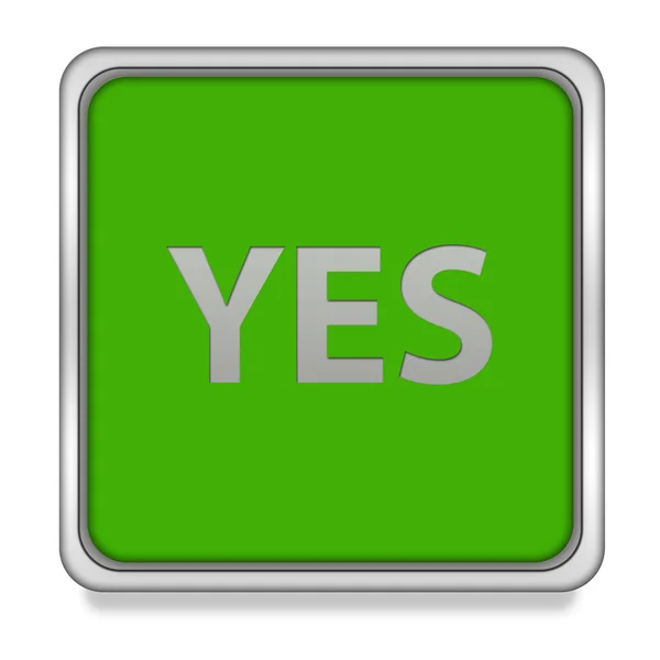 Yes square icon on white background — Stock Photo, Image