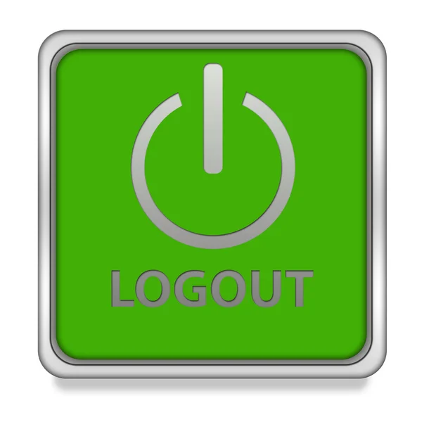 Logout quadratisches Symbol auf weißem Hintergrund — Stockfoto