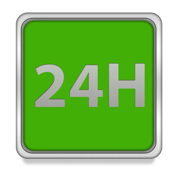 24 hours square icon on white background — Stock Photo, Image