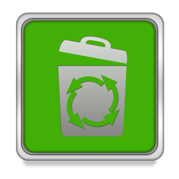 Recycle square icon on white background — Stock Photo, Image