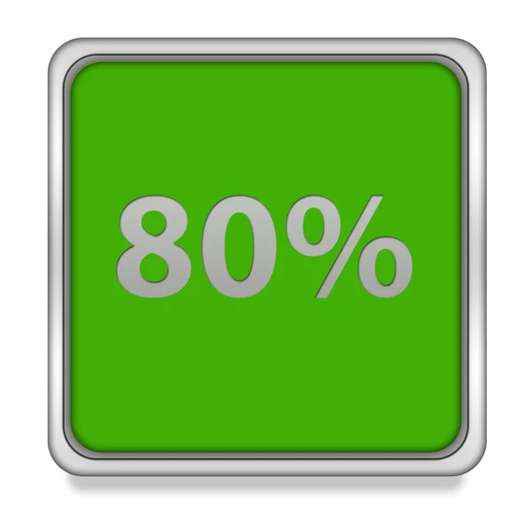 Ícone quadrado de oitenta por cento no fundo branco — Fotografia de Stock