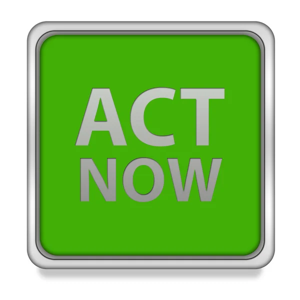 Act now square icon on white background — Stock Photo, Image