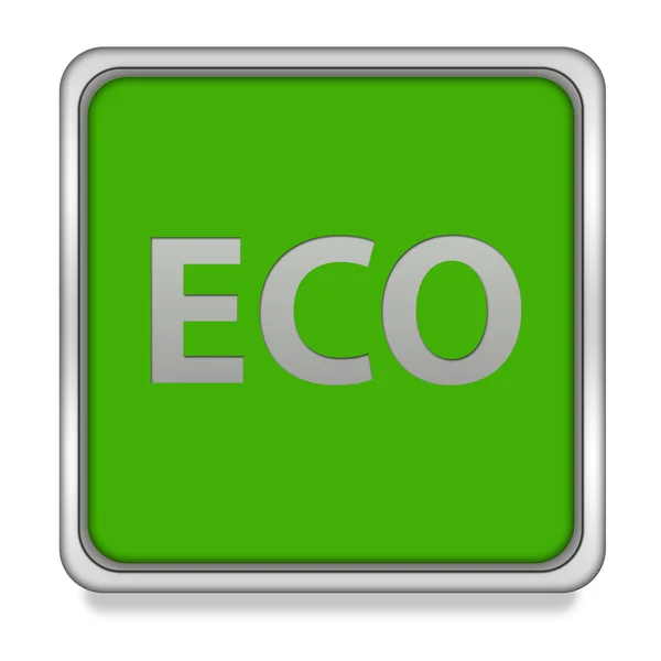 Eco quadratische Symbol auf weißem Hintergrund — Stockfoto