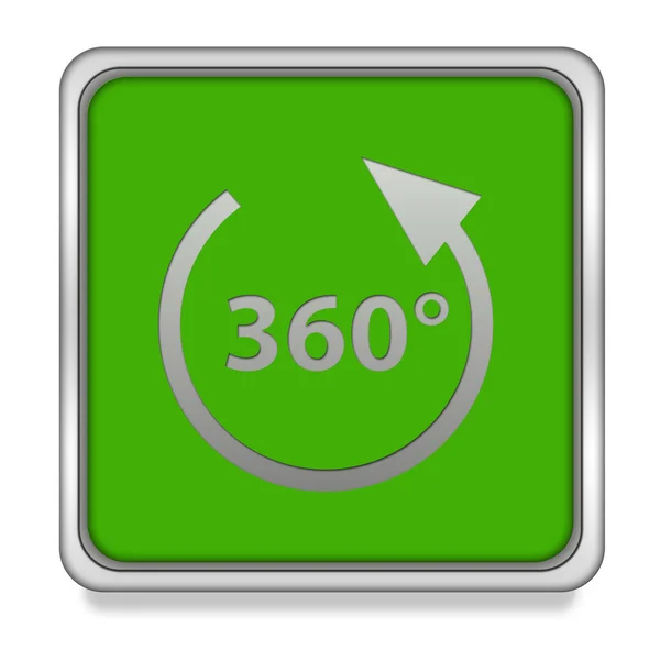 360 Grad quadratisches Symbol auf weißem Hintergrund — Stockfoto