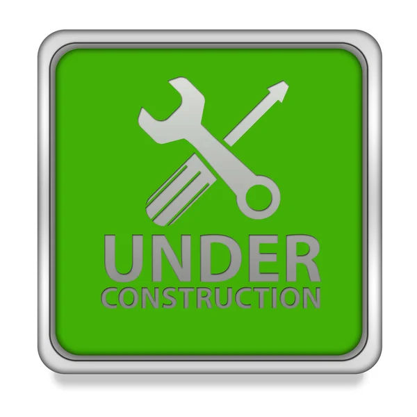 Under construction square icon on white background — Stock Photo, Image
