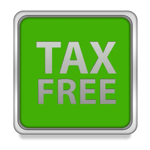 Belastingen gratis vierkante pictogram op witte achtergrond — Stockfoto