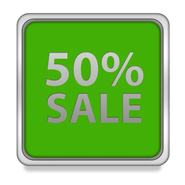 Sale fifty percent square icon on white background — Stock Photo, Image