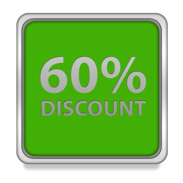 Discount sixty percent square icon on white background — Stock Photo, Image