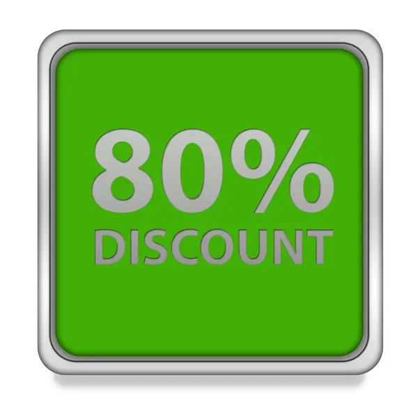 Discount eighty percent square icon on white background — Stock Photo, Image