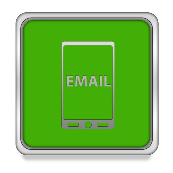 Ícone quadrado de e-mail no fundo branco — Fotografia de Stock