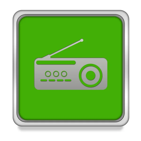 Icono cuadrado de radio sobre fondo blanco —  Fotos de Stock