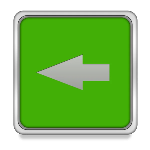 Linker Pfeil quadratisches Symbol auf weißem Hintergrund — Stockfoto