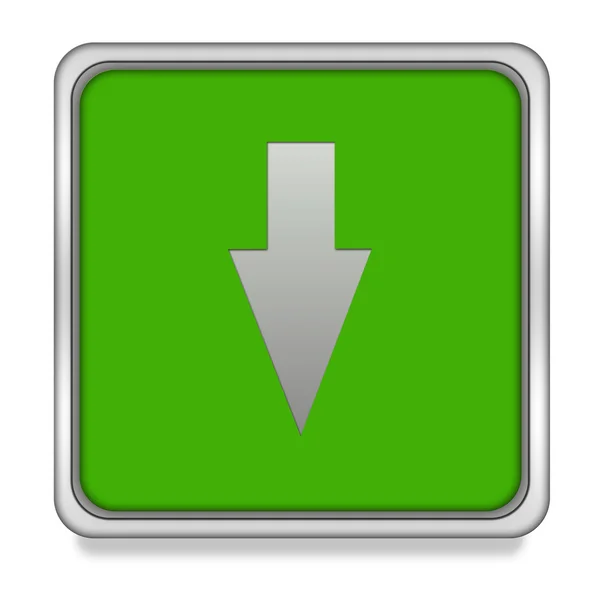 Down Arrow square icon on white background — Stock Photo, Image