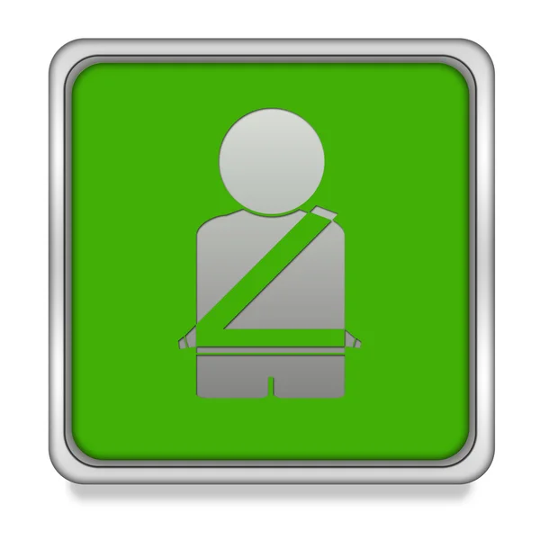 Seat belt square icon on white background — Stock Photo, Image