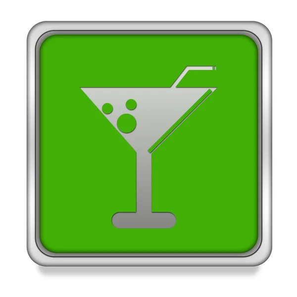 Beber ícone quadrado no fundo branco — Fotografia de Stock