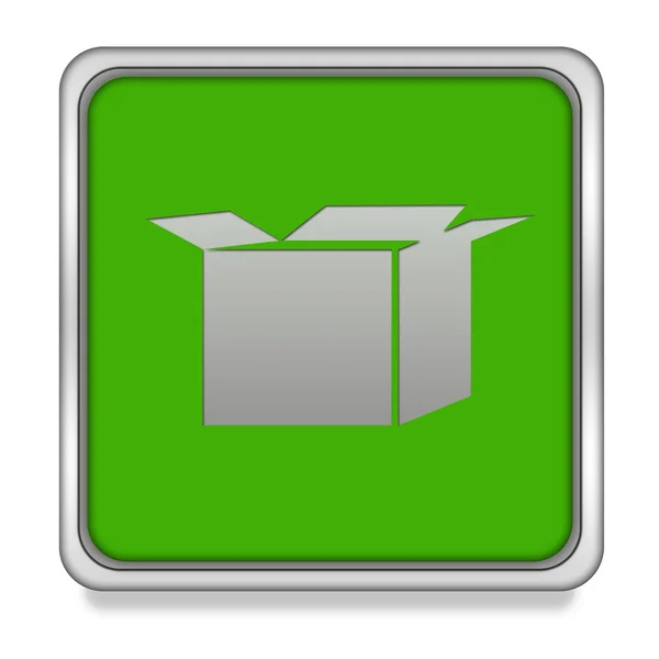 Icono cuadrado de caja sobre fondo blanco —  Fotos de Stock